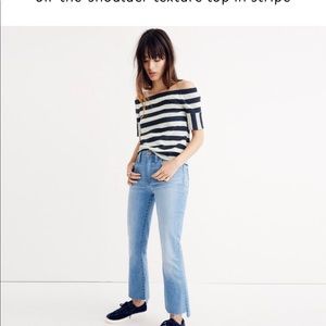 Madewell off the shoulder striped top